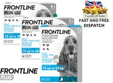 Image of FRONTLINE Plus Flea & Tick Treatment Medium Dog (10-20kg) 1, 3, 6 Pipette Packs