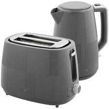Image of HOMCOM 1.7L Fast Boil Electric Kettle and 2 Slice Water Toaster Set, Grey