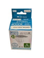Image of 2x Crompton 3W LED GU10 Bulb 270lm 4000K Cool White LGU103CWSMD