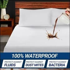 Image of 100%WATERPROOF MATTRESS PROTECTOR EXTRA DEEP THERMAL WARM FITTED SHEET ALL SIZES