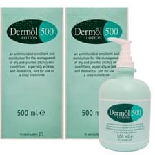 Image of Dermol 500 Lotion - Moisturiser, Soap Substitute, Emollient - 500ml x 2 PACK