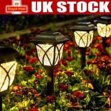 Image of 6PCS Garden Solar Stake Lights Black Diamond Ground Spikes Patio Pathway Outdoor