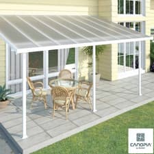 Image of Palram garden outdoor Canopia Feria 3 Veranda Patio Cover in White, 3 X 5.46M