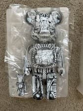 Image of Medicom BE@RBRICK HR Giger Black Chrome 100% 400% Bearbrick Figure Set NEW
