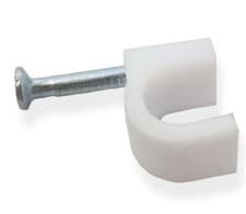 Image of 100 Pack White 3.5mm - 8mm Cable Clips - For Round Cables 4mm 5mm 6mm 7mm