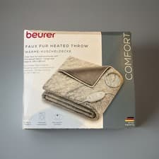 Image of Beurer Faux Fur Heated Throw Luxury And Cosy Large Size