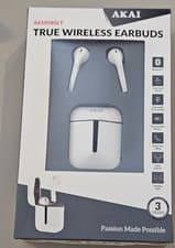 Image of Akai Wireless Bluetooth Earbuds With Charging Case White (A61058) - NEW & Unused
