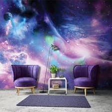 Image of Photo WALLPAPER Galaxy Universe MODERN Wall Mural Non-Woven Space Planets Stars