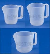 Image of WHITEFURZE 1/2/3.5 PINT MEASURING JUG PLASTIC KITCHEN MEASURE MIXING CLEAR MUG