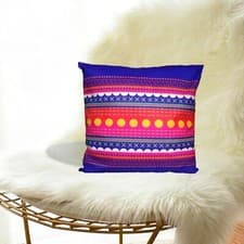 Image of Cushion Covers 18 x 18 set of 4 Vibrant Colourful, Dots Stripes, Throw Pillow