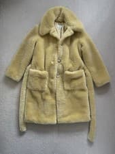 Image of River Island petite yellow long line faux fur winter coat