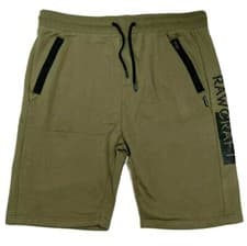 Image of New Mens Rawcraft Bradfield Side Logo Zip Pockets Sweat Shorts Khaki Size 2XL