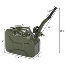 Image of Jerry Can Metal Petrol Diesel 5L 10L 20L Storage Fuel Cans w/Oil Spout Portable