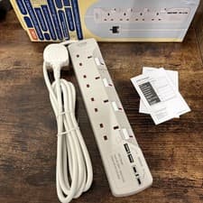 Image of LOGIK Surge Protected 4-Socket Extension Lead with USB-C - 2 m