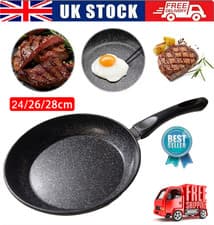 Image of Stainless Steel Induction Deep Frying Pan Non Stick Cooking Cookware 24 26/28cm