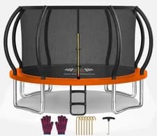 Image of OUTDOOR TRAMPOLINE PREMIUM 6FT 8FT 10FT 12FT WITH SAFETY ENCLOSURE LADDER UK