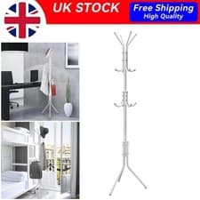 Image of Free Standing Metal Coat Stand Umbrella Hat & Coat Rack 12 Hooks Easy Assembly