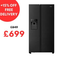 Image of HISENSE PureFlat RS694N4TFE American-Style Smart Fridge Freezer - Black