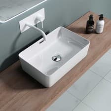 Image of Durovin Bathroom Wash Basin Rectangular Countertop Ceramic Sink White 480x315mm