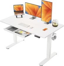 Image of Electric Standing Desk 140x60cm Height Adjustable Desk Computer Desk With Draw