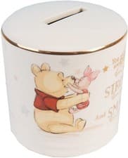 Image of Disney Winnie the Pooh money box piggy bank 8cm. Brand new in gift box.