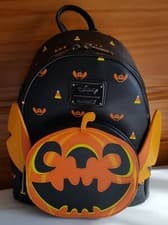 Image of Disney Loungefly Halloween Pumpkin Stitch mini backpack NWT