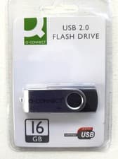Image of Q-Connect USB 2.0 Swivel 16GB Flash Drive Silver/Black 16 GB