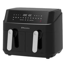 Image of EMtronics EMDAF9LD Digital 9L Double Basket Large Air Fryer with Timer - Black