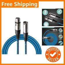 Image of Professional 3m XLR Microphone Cable - Blue Braided for Enhanced Audio Clarity