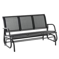 Image of 3-Seat Glider Rocking Chair for 3 People Bench Patio Garden Furniture Seating