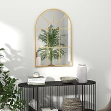 Image of Arched Wall Mirror, 91 x 60 cm Window Mirrors for Living Room, Bedroom