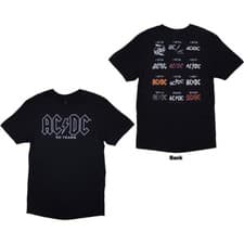 Image of AC/DC 'History Logo' Black T shirt - NEW
