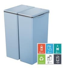 Image of EKO Morandi Twin Pack (2 x 30L) Kitchen Bin with Touch-Top Lids, Plastic Double