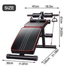 Image of Sit Up Bench Adjustable Core ABS Workout Multipurpose Thigh Support For Home Gym