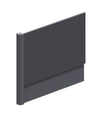 Image of Modern Ribbed Matt Grey End Bath Panel & Corner Post Adjustable Height 800mm