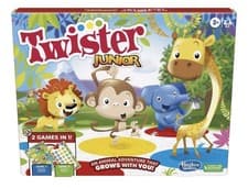 Image of Hasbro Gaming Twister Junior Game Animal Adventure 2 Sided Mat, 2 Games in 1