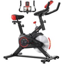 Image of HOMCOM Indoor Exercise Bike with Adjustable Height, Resistance