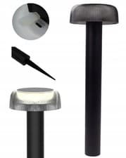 Image of Solar LED Garden Stake Light USB Rechargeable Black 2in1 IP44