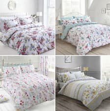 Image of Luxurious 200 Count Floral Duvet Cover Bedding Sets Cotton Rich Percale Flowers