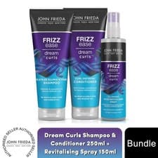 Image of John Frieda Dream Curls Shampoo & Conditioner 250ml + Revitalising Spray 150ml