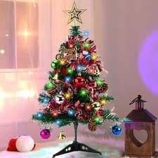 Image of 60cm Desktop Mini Small Christmas Tree With LED Lights Table Top Xmas Tree Decor
