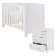 Image of Obaby Nika 2-Piece Nursery Room Set - Cot Bed & Changing Unit