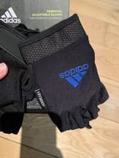 Image of Adidas Adult Essential Adjustable Gloves Black Size Medium NEW