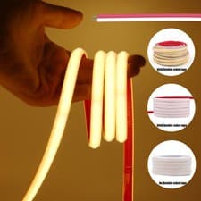 Image of 12V 24V COB Neon LED Strip Lights Flexible Tape Cabinet Kitchen Lighting IP68