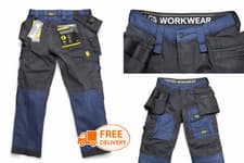 Image of Snickers Work Four Way Stretch Trousers 6275 NAVY/BLACK