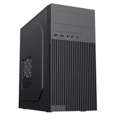 Image of CiT Mentor Micro-ATX Office PC Case With USB Type-C and 80mm Rear Black Fan
