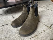 Image of Suede Blundstone Chelsea Boots Size 8 Dark Olive Colour