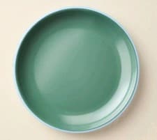 Image of Set of Four (4) Hearth & Hand™ ~ 8.5" Melamine Salad Plates ~ Green w/Blue Trim