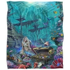 Image of En Aquatic Realm Mermaid Silky Touch Super Soft Throw Blanket 152 X 127 cm