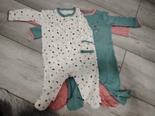 Image of Bnwot Mamas and Papas Baby Girl Babygros X3 Newborn  Sleepsuits